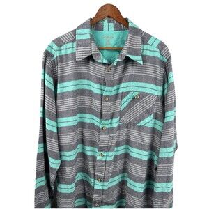 Boulder Creek Trading Co Flannel Shirt Mens 2XL Tall Plaid Gray And Jade